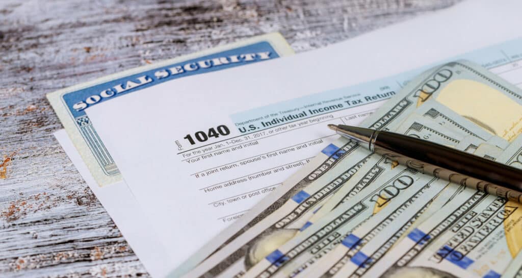 The US federal 1040 tax form