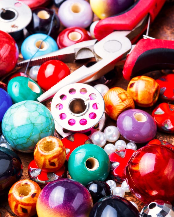 Colorful beads used to make jewelry