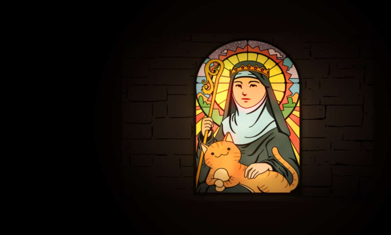 Saint Gertrude of Nivelles, the Patron Saint of cats.